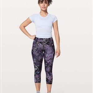 Lululemon Time To Sweat Crop Memoir Multi Purple Athletic Yoga Run leggings 4